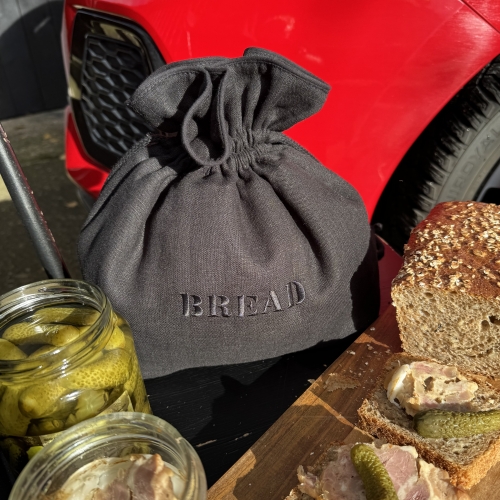 Chlebak z napisem Bread czarny