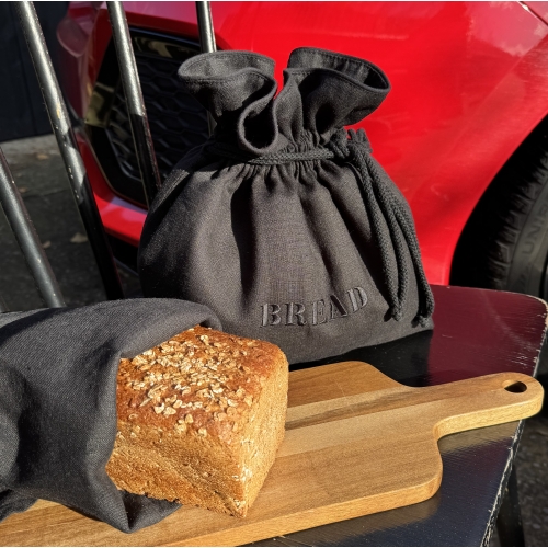 Chlebak z napisem Bread czarny