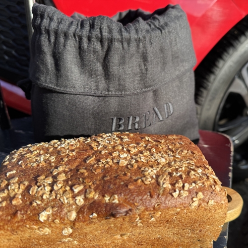 Chlebak z napisem Bread czarny