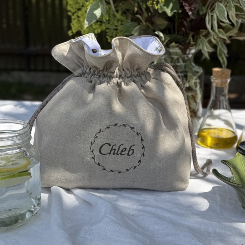 Chlebak lniany Oliwka naturalny