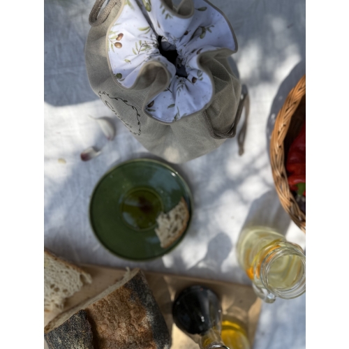 Chlebak lniany Oliwka naturalny