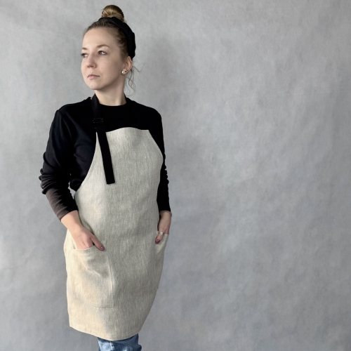 Fartuch lniany kuchenny w stylu loft