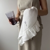 Ściereczka lniana z falbanką Lavender ecru