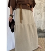 Lniana spódnica maxi boho natural
