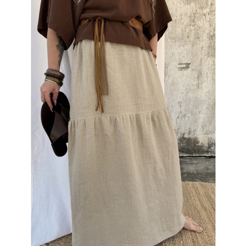 Lniana spódnica maxi boho natural