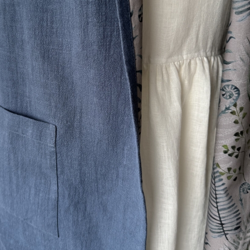 Lniany szal z kieszeniami Jeans